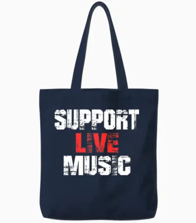 Support Live Music Tote Bags - Navy