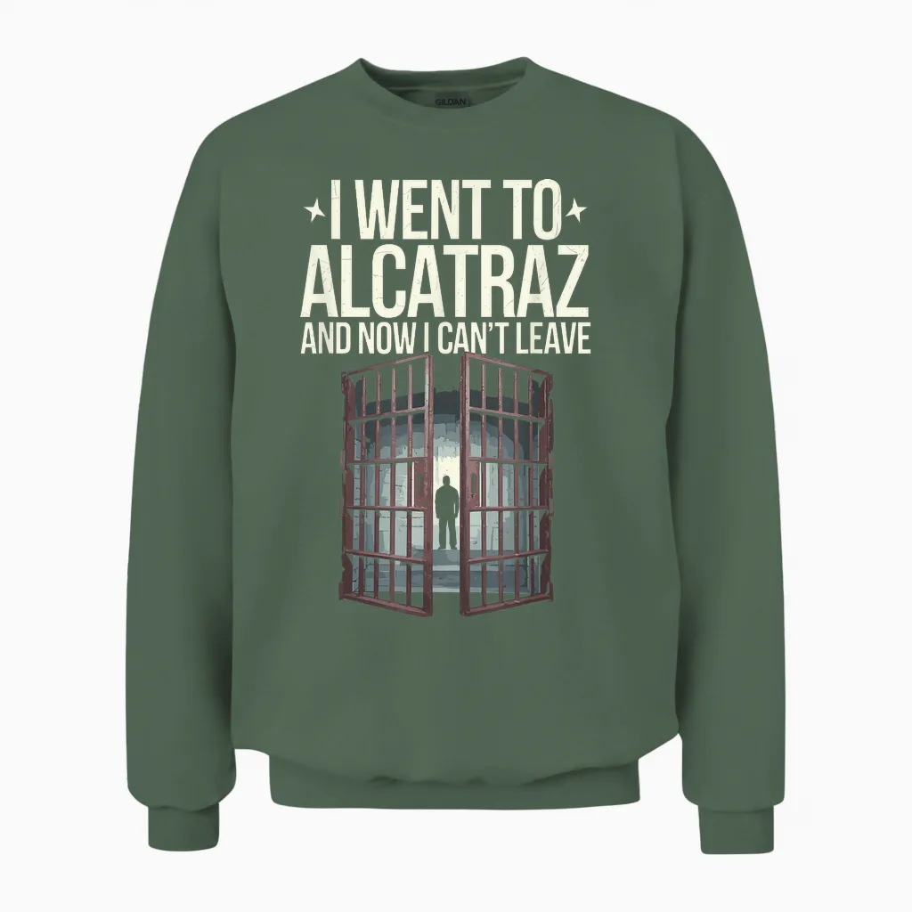 Prison Life Notorious Prison Alcatraz Inmates Penitentiary Unisex Sweatshirt in Military Green