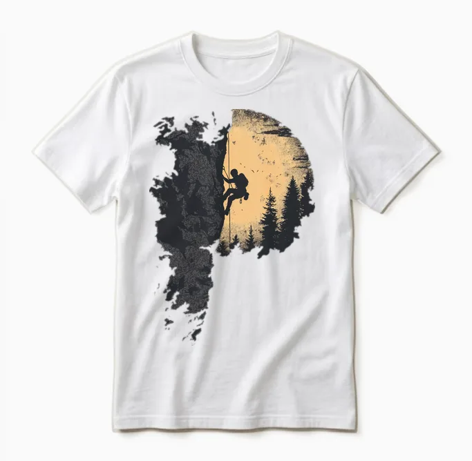 Klettern T-Shirt Berge Kletterer Bouldern Geschenk Berg Langarmshirt Unisex T-Shirt in White