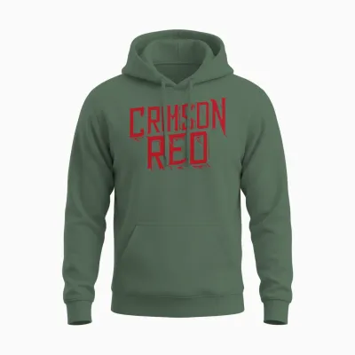 Crimson Red Unisex Hoodie - Military Green