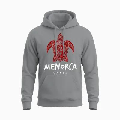 Menorca Espagne Motif Tribal Tortue De Mer île Unisex Hoodie - Sport Grey