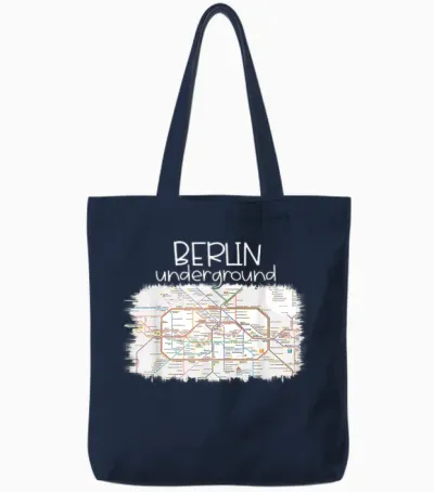 Berlin Underground Touristen Souvenir Andenken Berlin U-Bahn Tote Bags - Navy