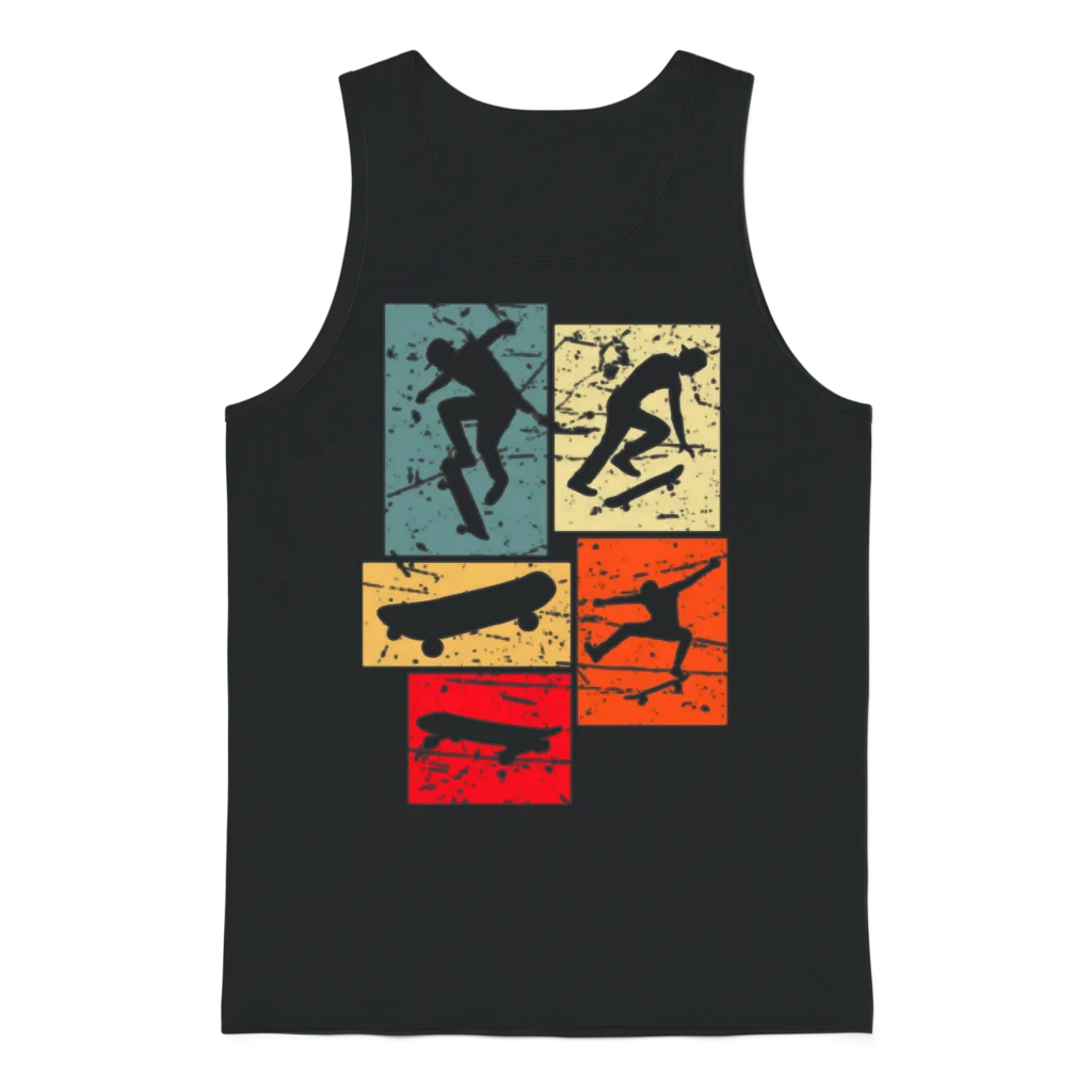 Skater Retro Unisex Tank Top - Black