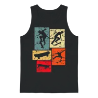 Skater Retro Unisex Tank Top - Black – 1