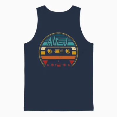 Vintage Alt-J Retro Cassette Retro Circle Unisex Tank Top - Navy