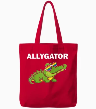 Allygator Straight Ally Alligator Lgbtq+ Homosexueller Unterstützer Tote Bags - Red