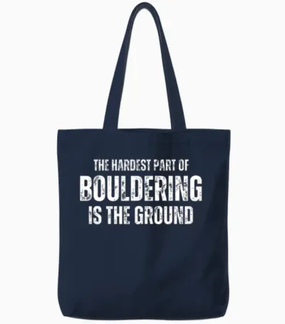 Bouldering Boulderer Boulder Tote Bags - Navy