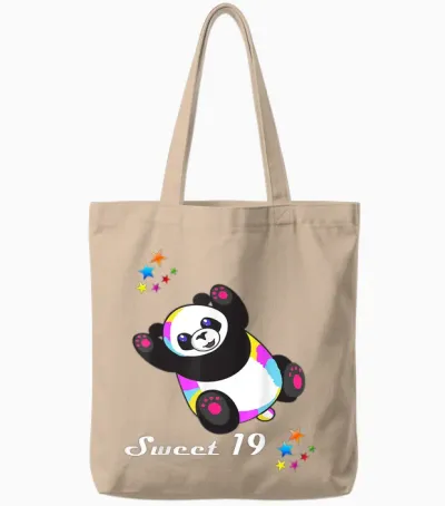 Geschenk Zum 19. Geburtstag Für Frauen Und Mädchen, Lustiger Süßer Panda Tote Bags - Natural