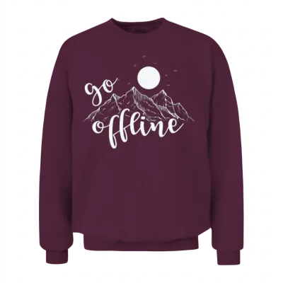 Go Offline Hiking Nature Unisex Sweatshirt - Maroon