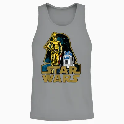 Star Wars C-3po R2-D2 Droids of Vader's Shadow Badge Unisex Tank Top - Sport Grey