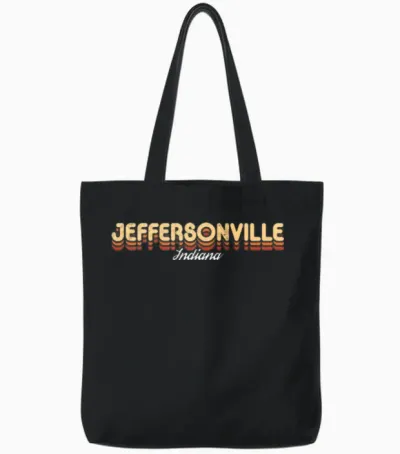 Retro Jeffersonville Indiana Tote Bags - Black