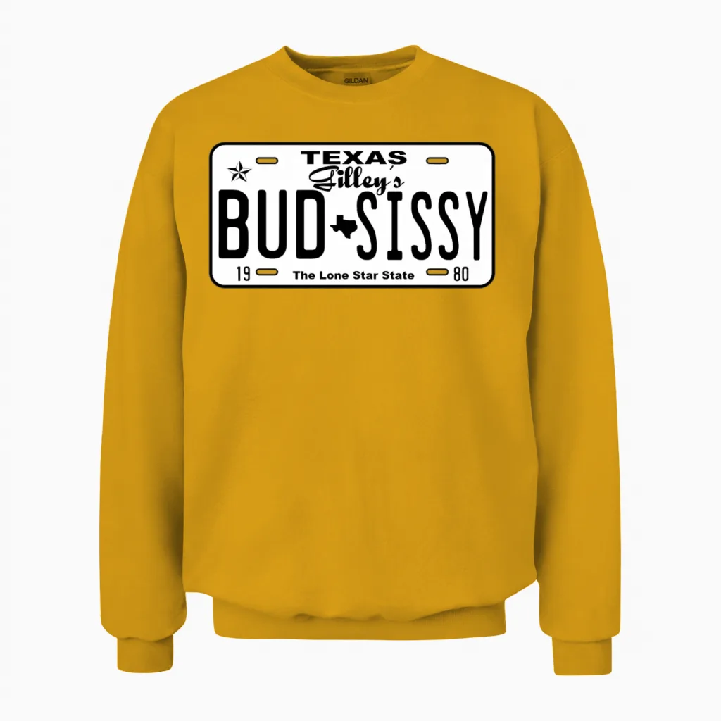 Cory Love Gilley's Bud N Sissy Texas Cowboy Unisex Sweatshirt in Gold