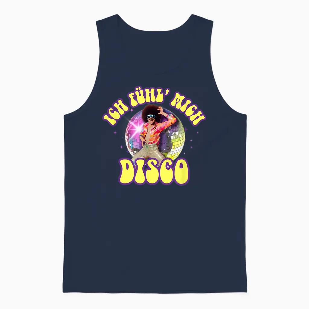 Ich Fühl Mich Disco Disko Malle Steiffen Christian Schlager Unisex Tank Top in Navy