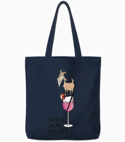 Bock Auf Lillet Fan Summer Cocktail Party Lillet Wildberry T-Shirt, White Tote Bags - Navy