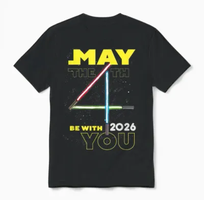 Star Wars May the 4th Be with You 2026 Lightsabers Unisex T-Shirt - Black