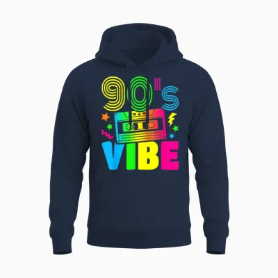 90s 90s Vibe 90s Costume Party Outfit T-Shirt, Black Unisex Hoodie - Navy