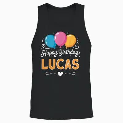 Joyeux Anniversaire En Disant Lucas Unisex Tank Top - Black