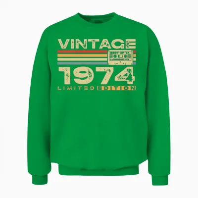1974 Vintage Retro 50th Birthday Unisex Sweatshirt - Irish Green