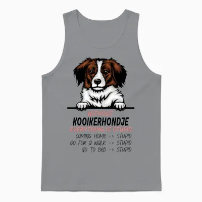 Without Kooikerhondje Everything Is Stupid Dog Unisex Tank Top - Sport Grey