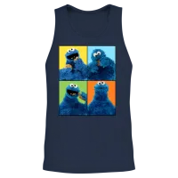 Sesame Street Four Poses of Cookie Monster Unisex Tank Top - Navy – 2