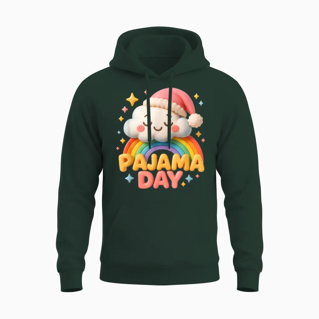 Pajama Day School Spirit Week Sleepy Cloud Teacher Student Unisex Hoodie in Forest