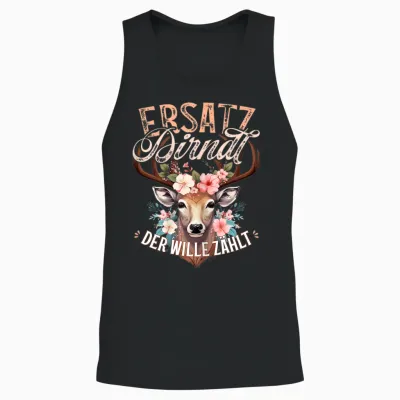 Trachten T-Shirt Tracht Trachtenshirt Damen, Kurzarm Ersatz Dirndl T-Shirt, Schwarz Unisex Tank Top - Black