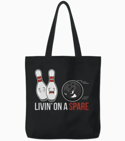 Funny Bowling Tote Bags - Black