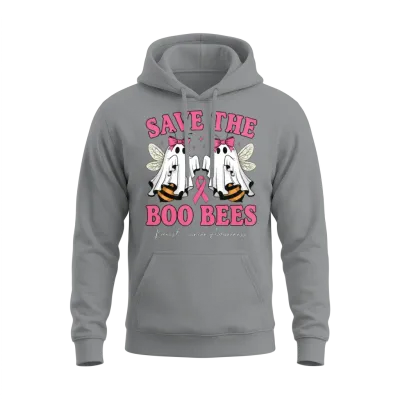 Save the Boo Bees Breast Cancer Awareness Unisex Hoodie - Sport Grey
