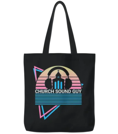 Church Sound Guy Retro Tote Bags - Black