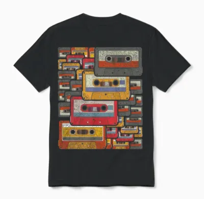 Retro Cassette Unisex T-Shirt - Black