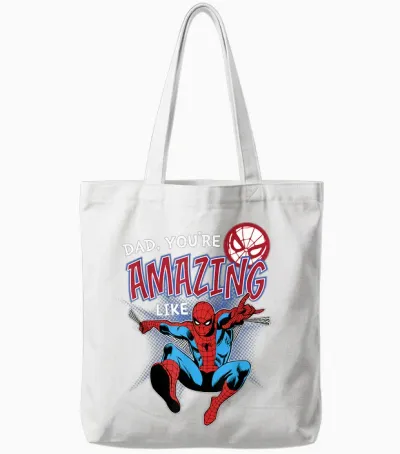 Marvel Spider-Man Amazing Dad Father's Day Tote Bags - White