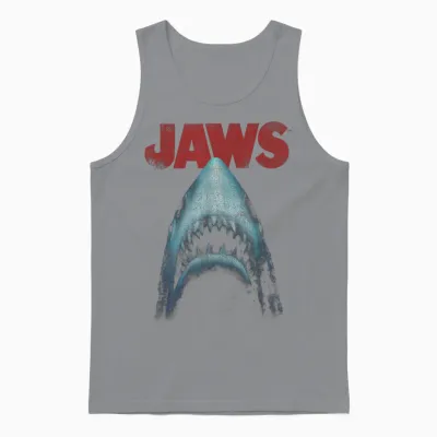 Jaws Classic Movie Poster Close-Up Unisex Tank Top - Sport Grey