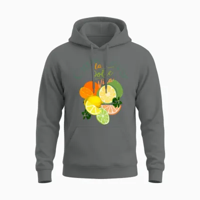 Citrus Lover La Dolce Vita Unisex Hoodie - Graphite Heather