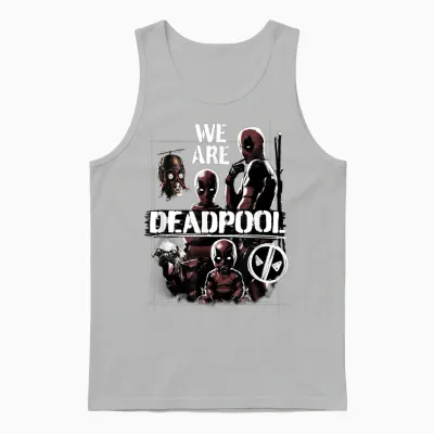 Marvel Deadpool & Wolverine We Are Deadpool Group Shot T-Shirt, Black, S Unisex Tank Top - Ash