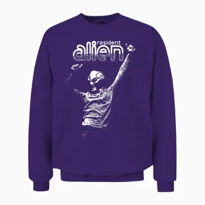 Alien Resident T-Shirt, Black, S Unisex Sweatshirt - Purple