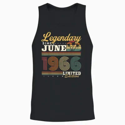 Vintage Cadeau D'anniversaire 60 Ans Nés En Juin 1966 Unisex Tank Top - Black