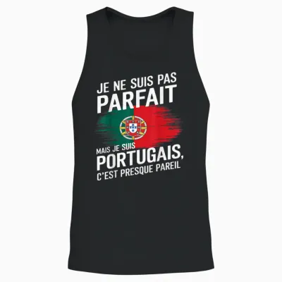 Je Suis Pas Parfait but Portuguese Humor Portugal Gift T-Shirt, Black, S Unisex Tank Top - Black