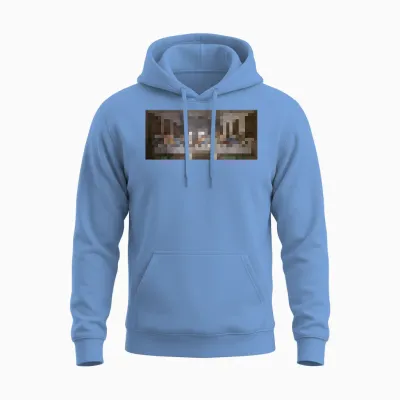 Pixel Art Version of the Last Supper Leonardo Da Vinci Unisex Hoodie - Carolina Blue