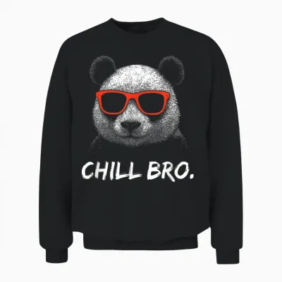 Chill Bro – Lustiges Panda Mit Sonnenbrille Gamer Unisex Sweatshirt - Black