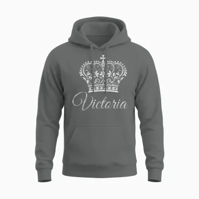 Queen Victoria Queenly Name Crown Princess Royal Unisex Hoodie - Graphite Heather