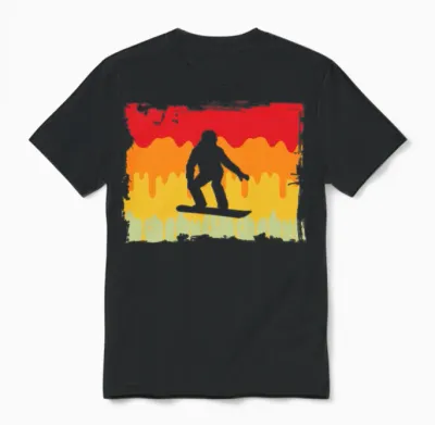 Snowboarding Retro Unisex T-Shirt - Black