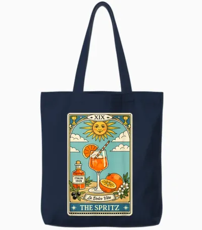 été Italien, Spritz Veneto Cocktail Art, Apéritif Tote Bags - Navy