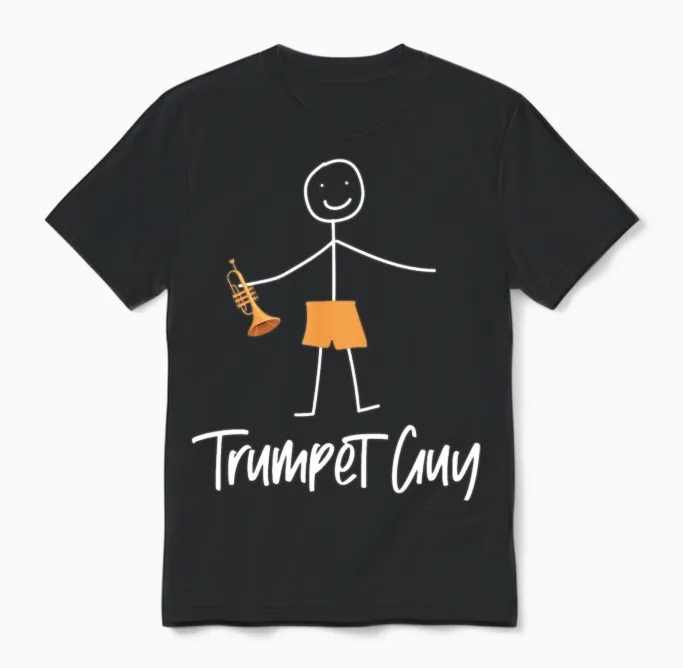 Trumpet Player Minimalistic Unisex T-Shirt in Black