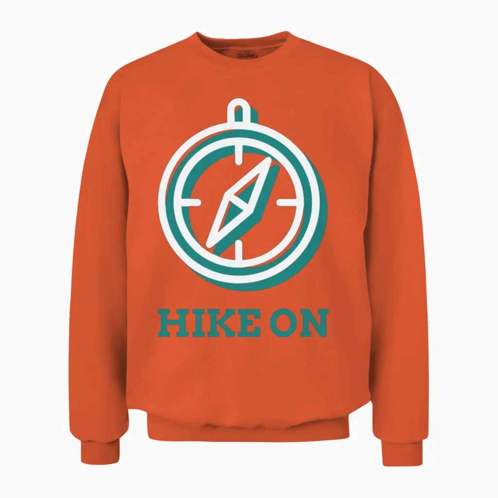 Hike on Hiking & Outdoors Gift Unisex Sweatshirt in Orange
