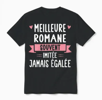 Unique Women's Humour Gift Personalized Name Romane T-Shirt, Black, Female X-Small Unisex T-Shirt - Black