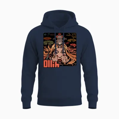 Frog Queen — the Crowned Swamp [original Art] Unisex Hoodie - Navy