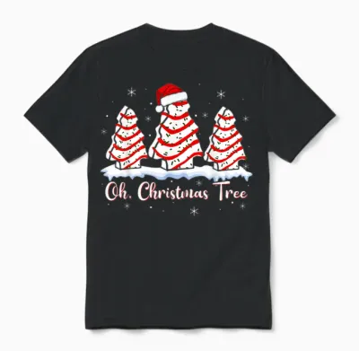 Groovy Oh Christmas Tree Cakes Debbie Beckey Jen Cake Lovers Unisex T-Shirt - Black