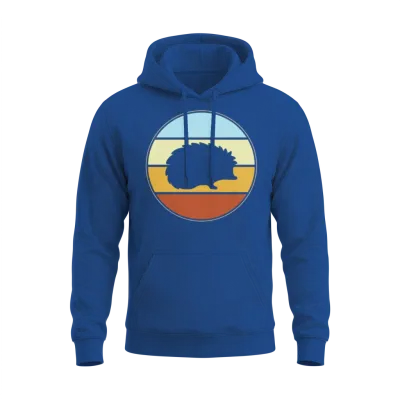 Hedgehog Retro Unisex Hoodie - Royal