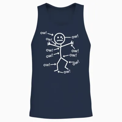 Ow Ow Ow Figure- Funny Chronic Pain Awareness Unisex Tank Top - Navy