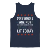 4th of July Fireworks — Patriotic & Gift Unisex Tank Top - Navy – 1